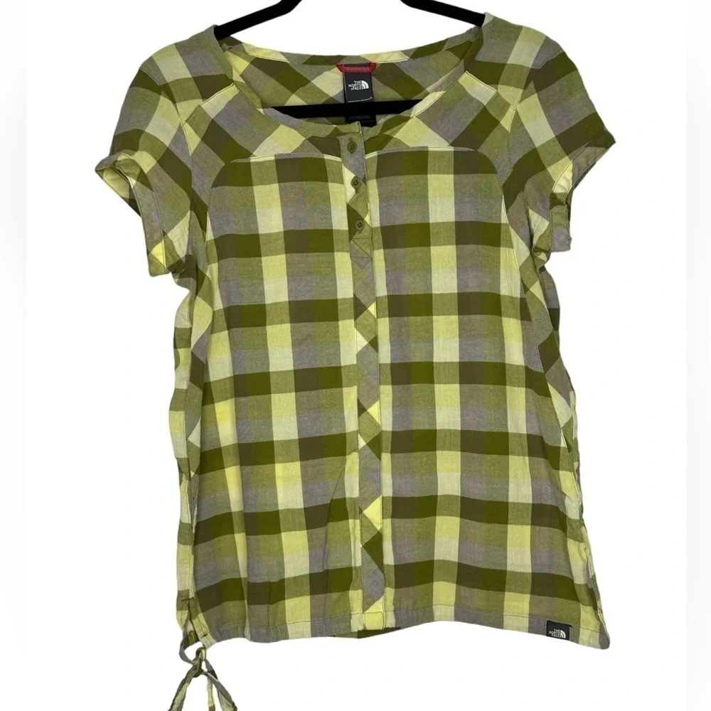 The North Face Organic Cotton Plaid Button Down Short Sleeve Medium - Picture 2 of 11